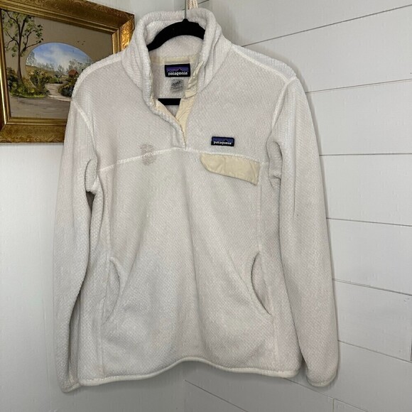 Patagonia Sweaters - Patagonia Re Tool Snap T Fleece Pullover White Large